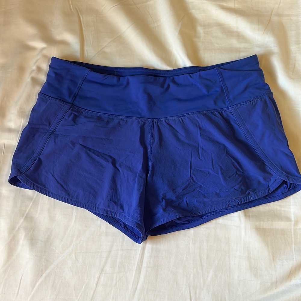 Lululemon Speed up Shorts lined 2.5 low rise in Blue size 8